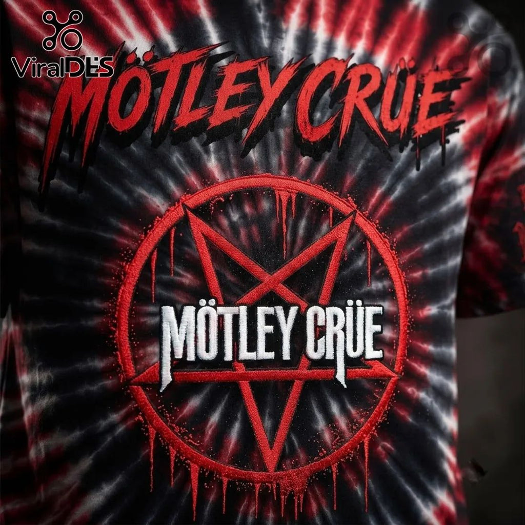 Motley Crue Tie Dye Pentagram T-Shirt 2026