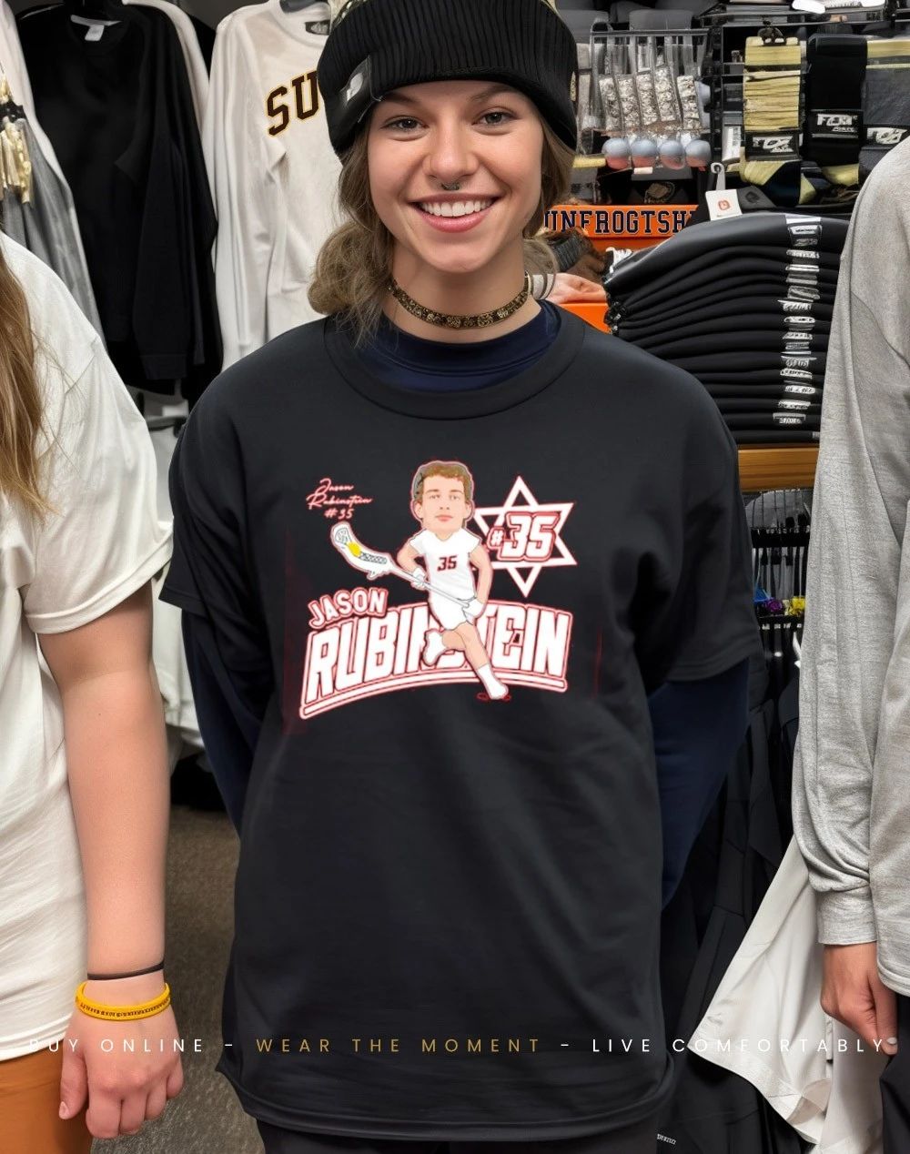 Jason Rubinstein Rhodes Lacrosse caricature 2026 shirt