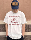 Outside I Skrrt Inside I Hurt Raccoon shirt
