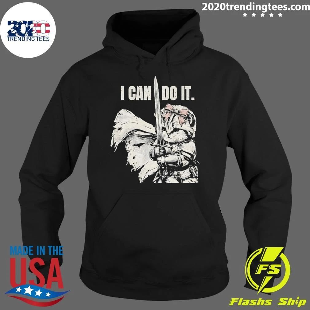 Cute Kitten Knight With Sword Meme I Can Do It Shirt