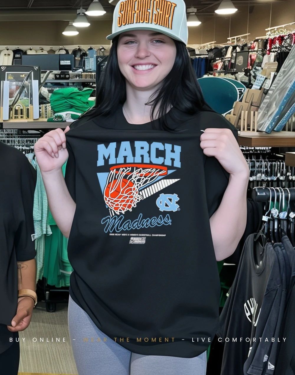 UNC Tar Heels MBB & WBB 2026 March Madness Retro Swish shirt