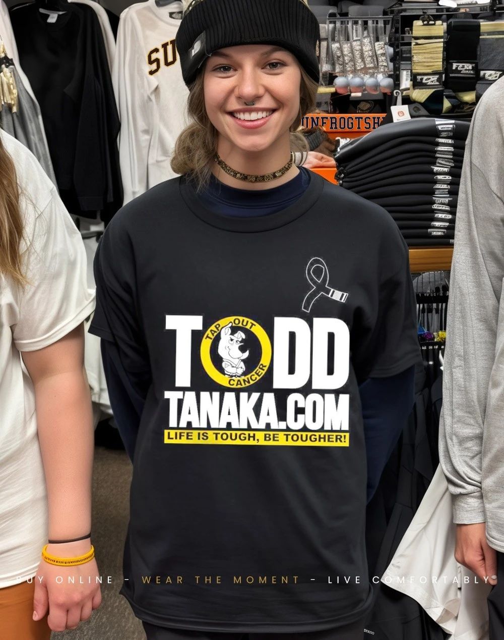 Todd tanaka aloha tap out cancer life is tough be tougher shirt