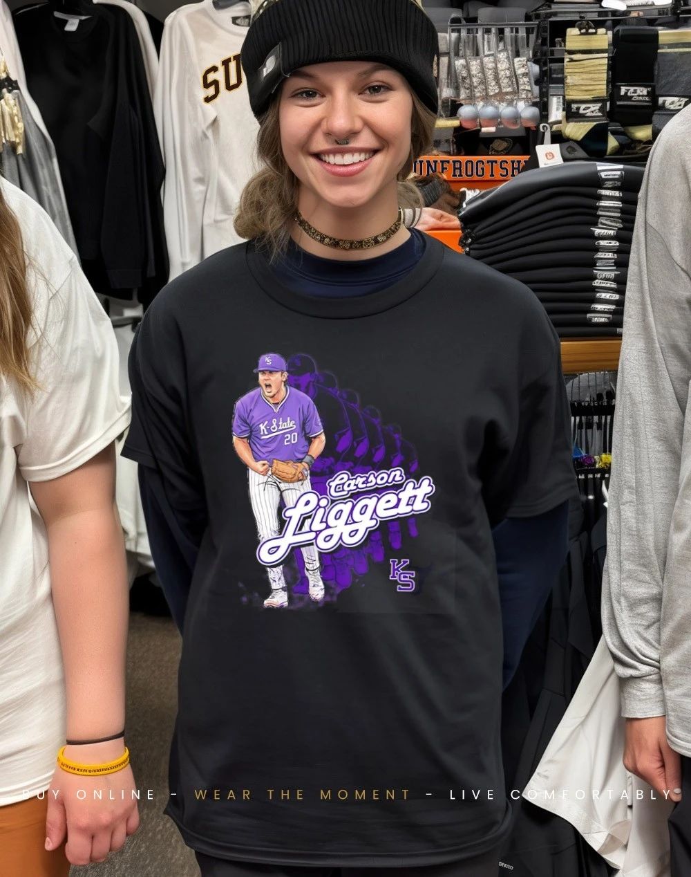 Carson Liggett Kansas State Wildcats baseball player graphic shirt