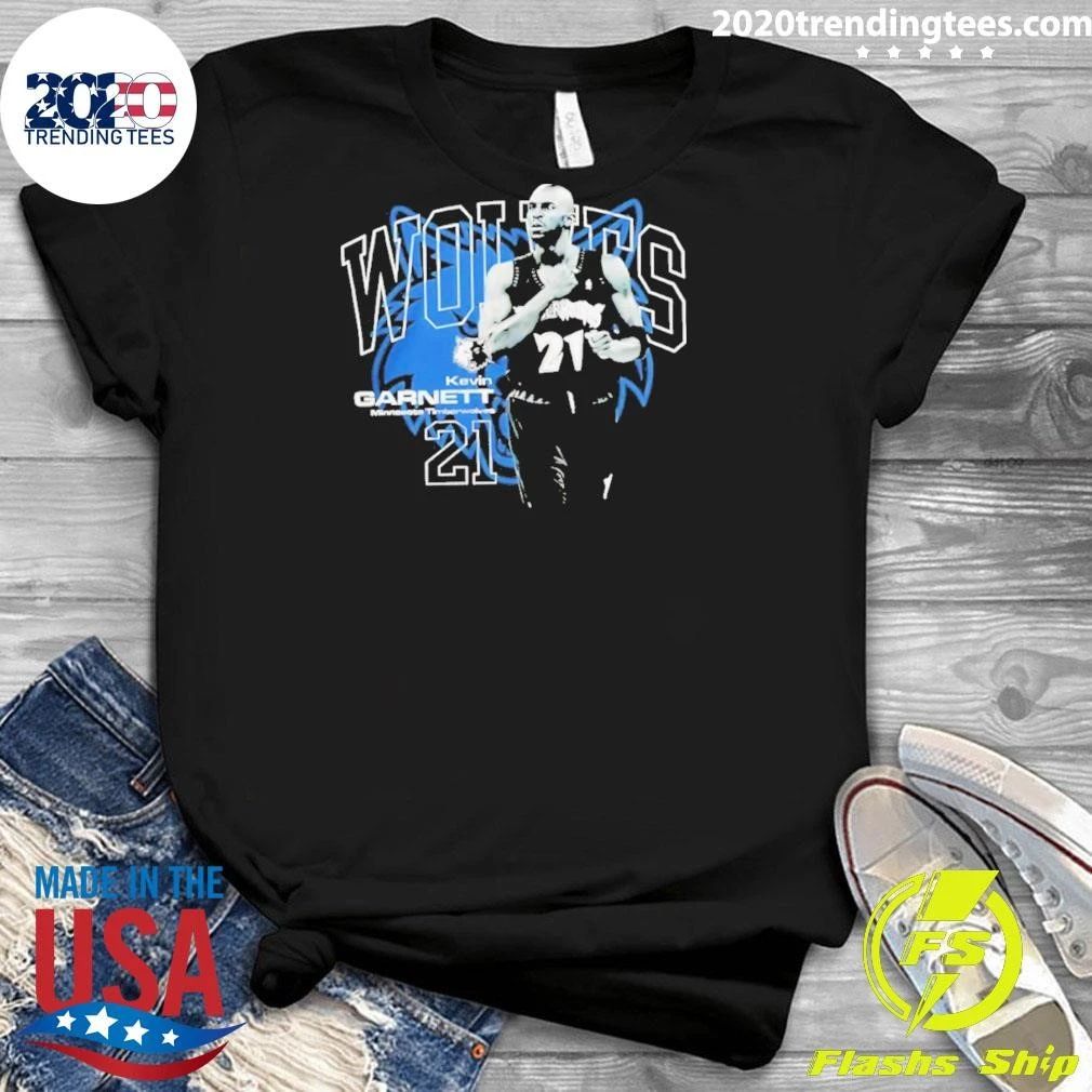 Minnesota Timberwolves Kevin Garnett Number 21 Hardwood Retro Shirt