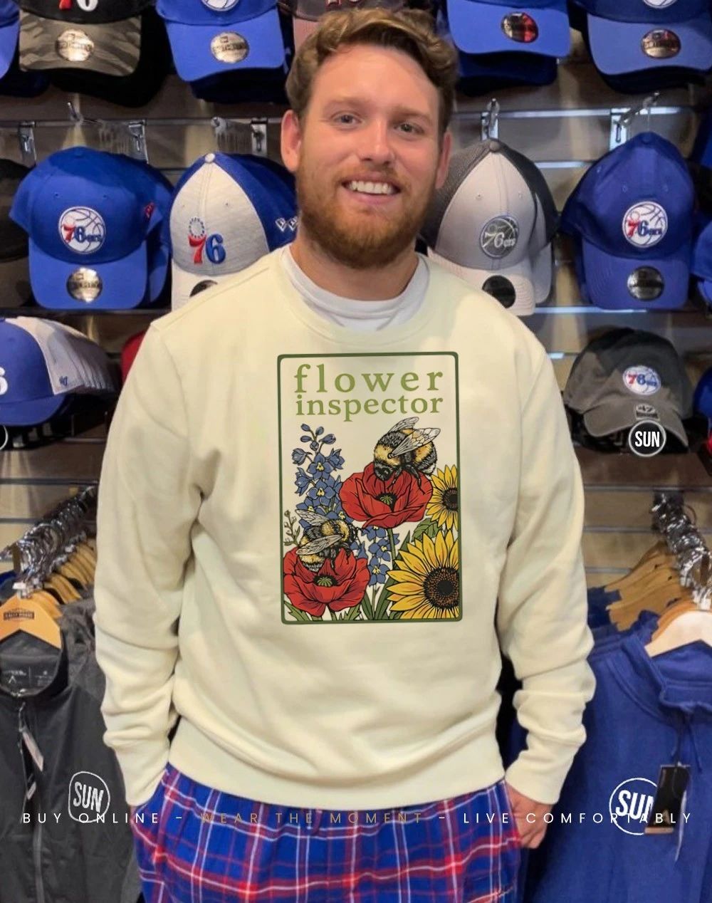 Bee flower inspector graphic shirt