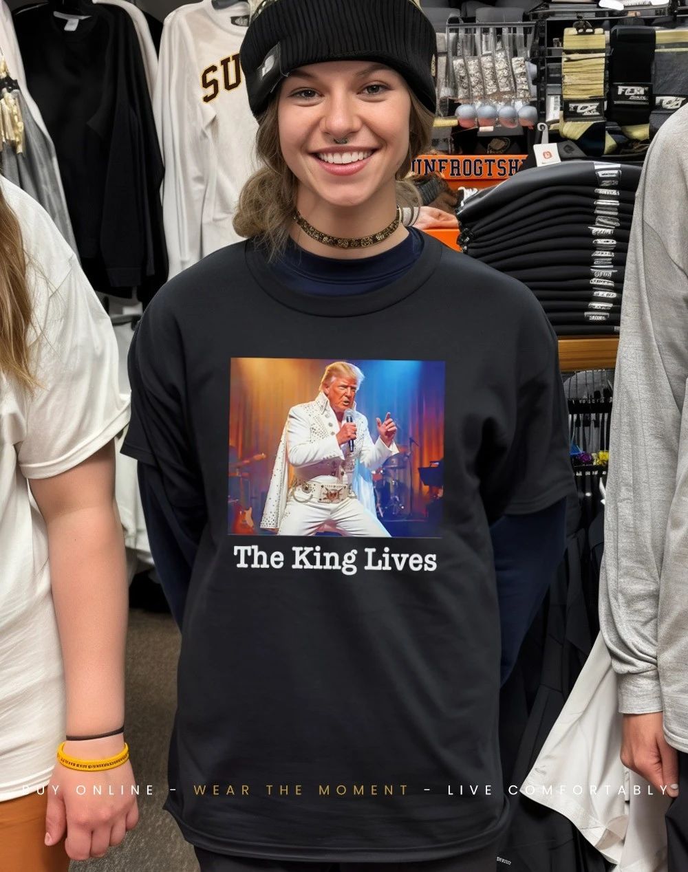 Trump Elvis The King Lives Political Parody shirt