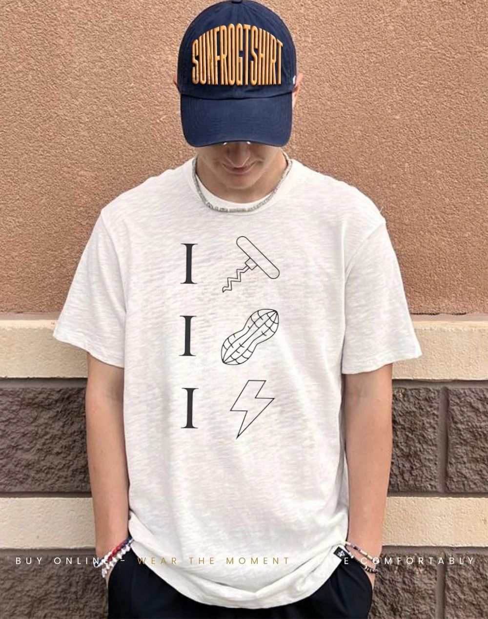 Corkscrew I screw peanut I nut lightning bolt I bolt shirt