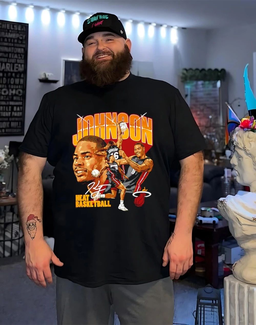 Keshad Johnson Miami Heat Collage signature shirt