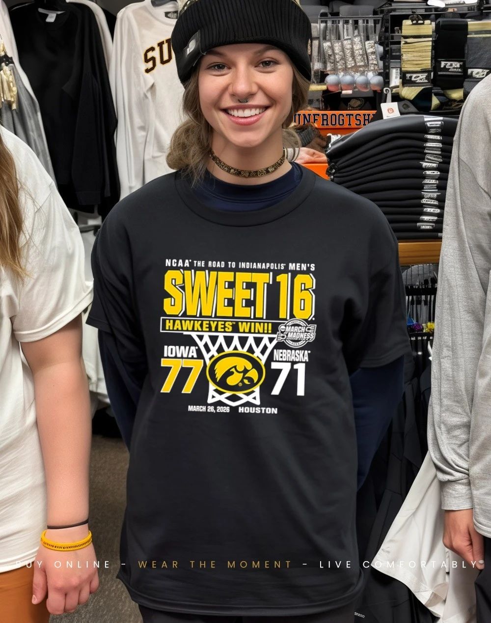 Iowa Hawkeyes 2026 Men’s Basketball Sweet 16 Score vs Nebraska Cornhuskers shirt