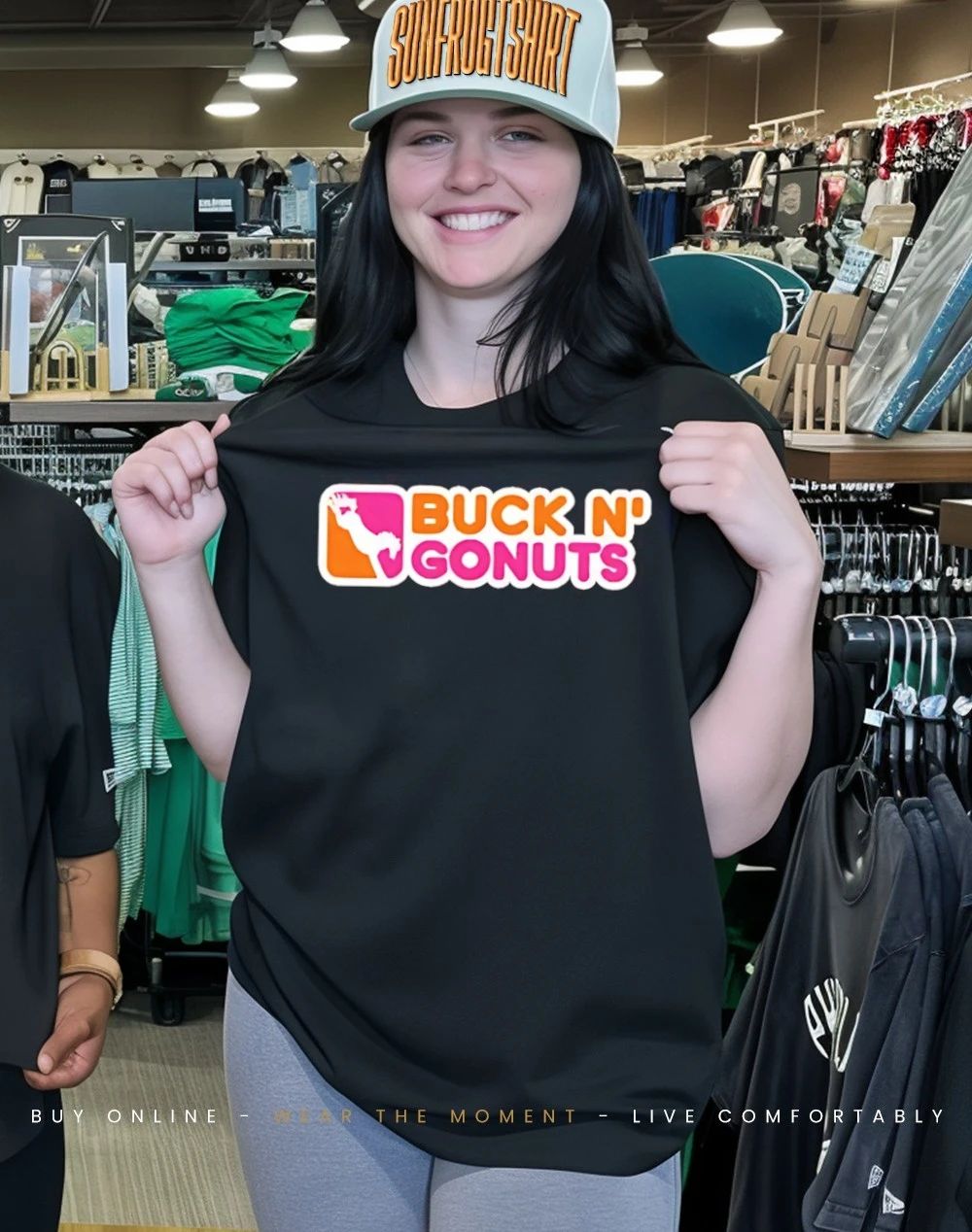 Buck n go nuts Dunkin’ Donuts parody shirt