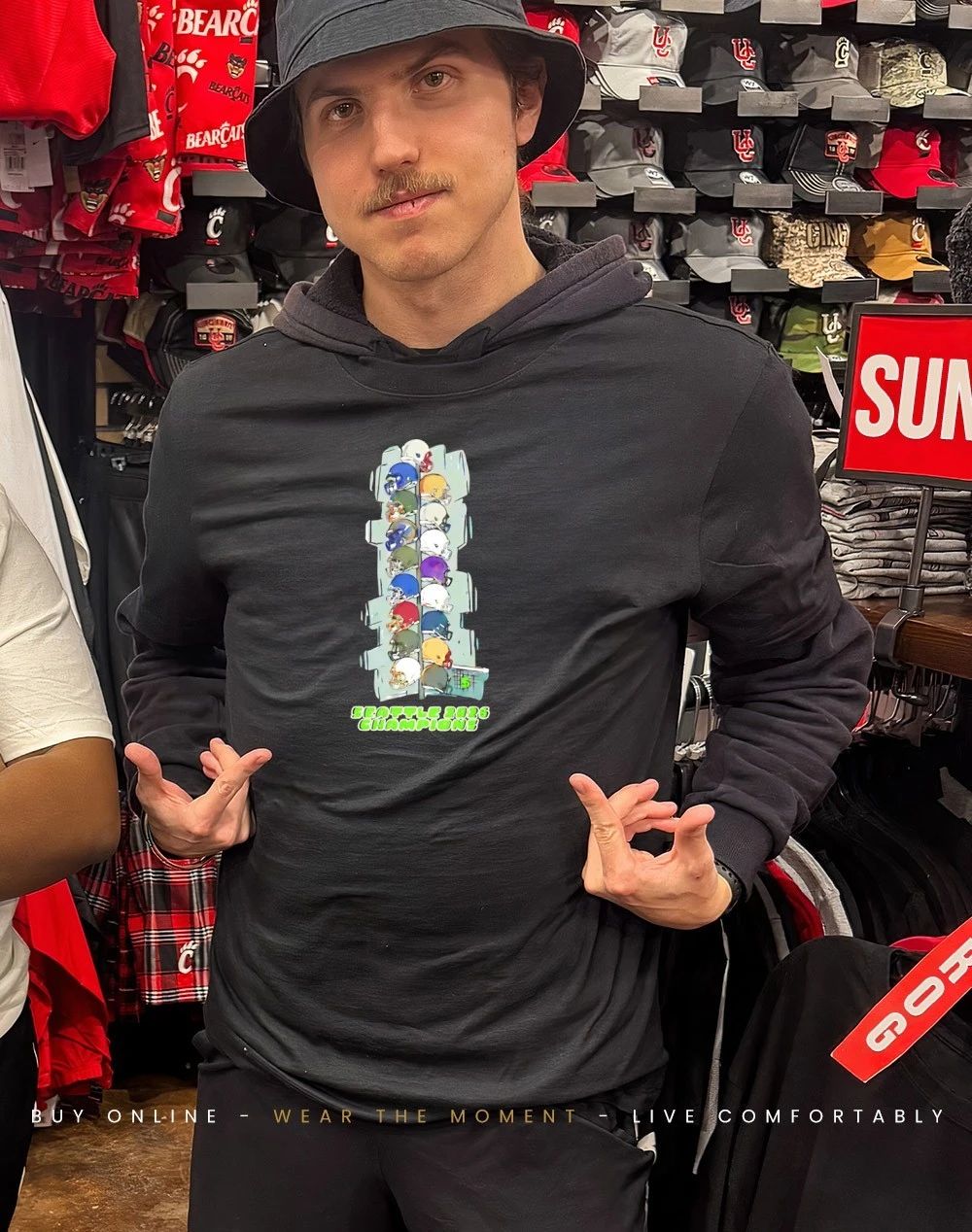 Seattle Football Stacking Helmets Champions shirt