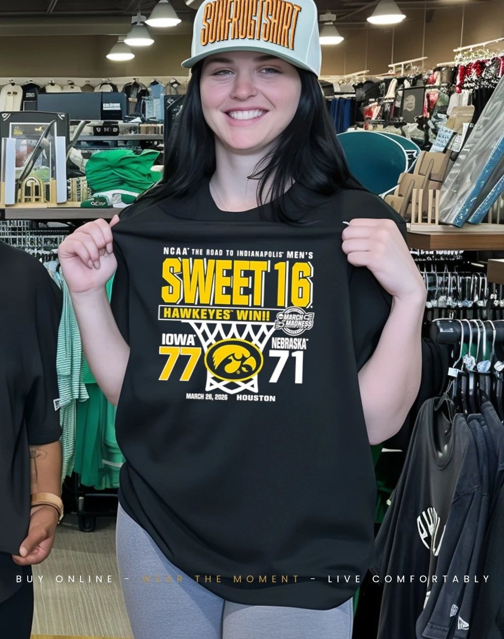 Iowa Hawkeyes 2026 Men’s Basketball Sweet 16 Score vs Nebraska Cornhuskers shirt
