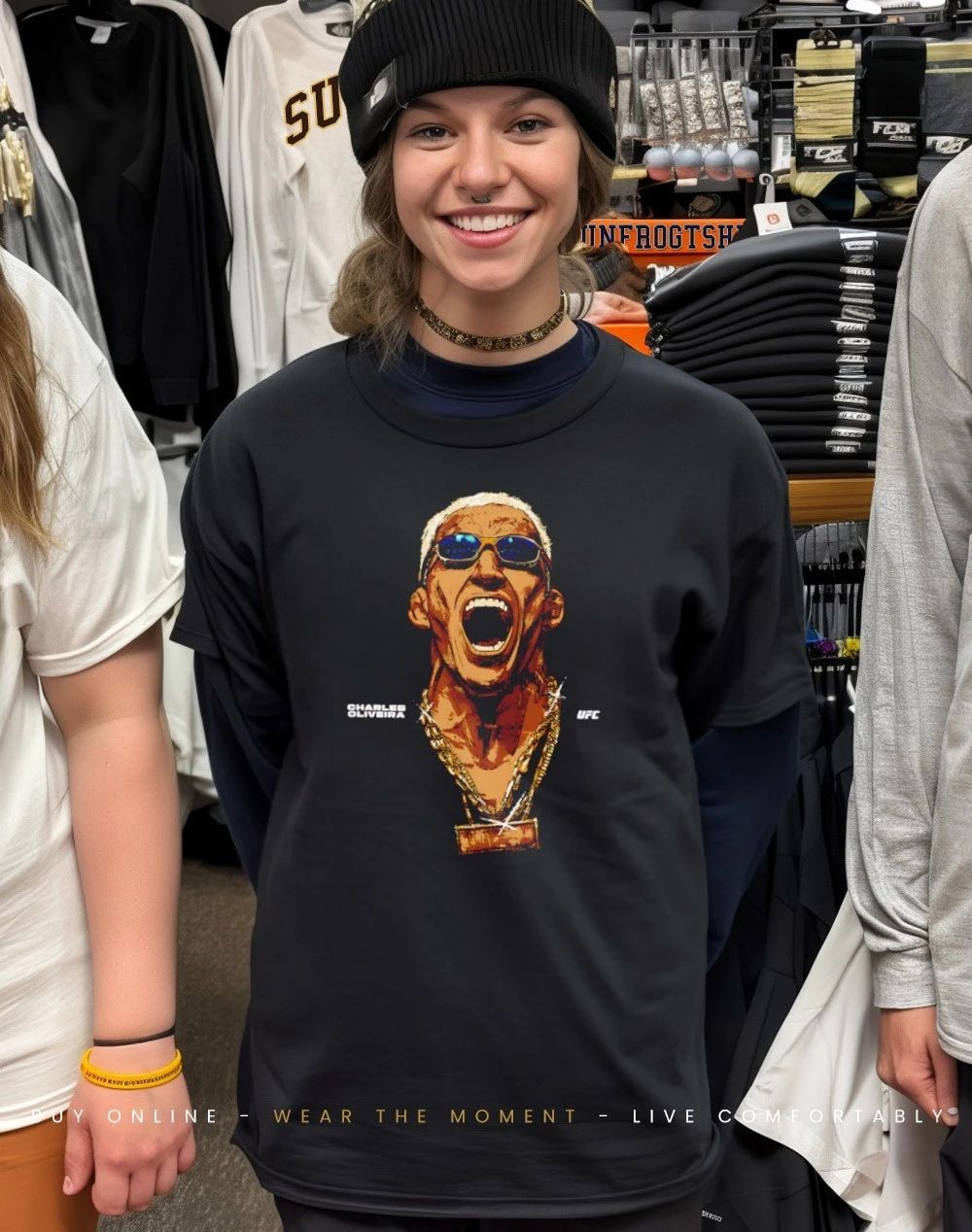 Charles Oliveira UFC Portrait Sunglasses graphic shirt