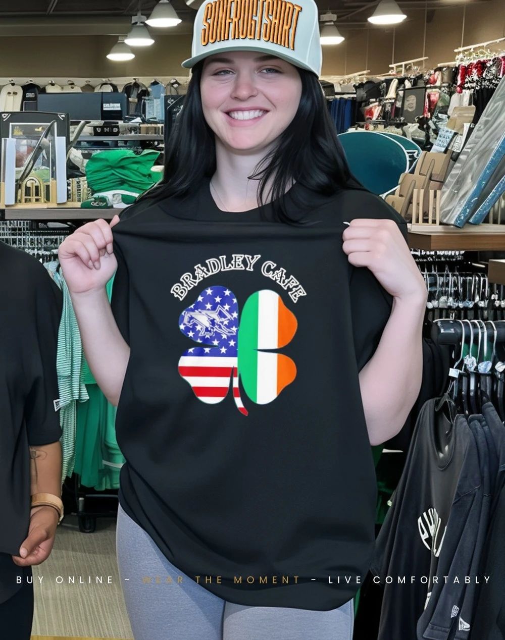 Bradley Cafe Providence Ri Est 1937 flag shirt