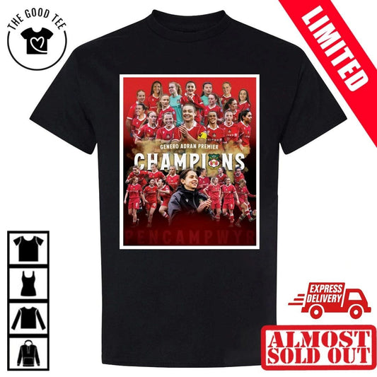 Wrexham AFC 2026 Genero Adran Premier Champions Poster Shirt
