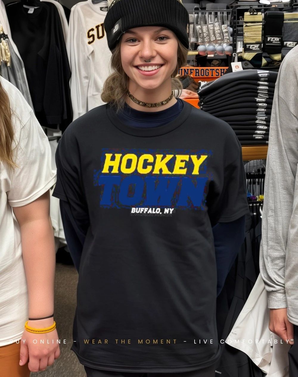 Buffalo Sabres Hockey Town front and back shirt