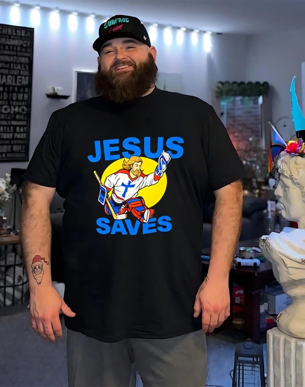 Jesus Saves Hockey player shirt