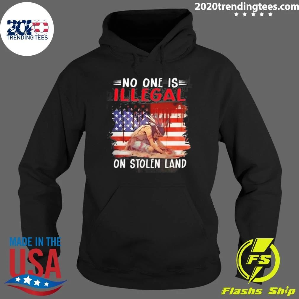 No One Is Illegal on Stolen Land Native American Flag Shirt