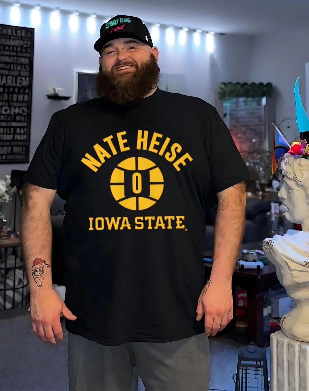 Iowa State Basketball Nate Heise Name Number Ball shirt