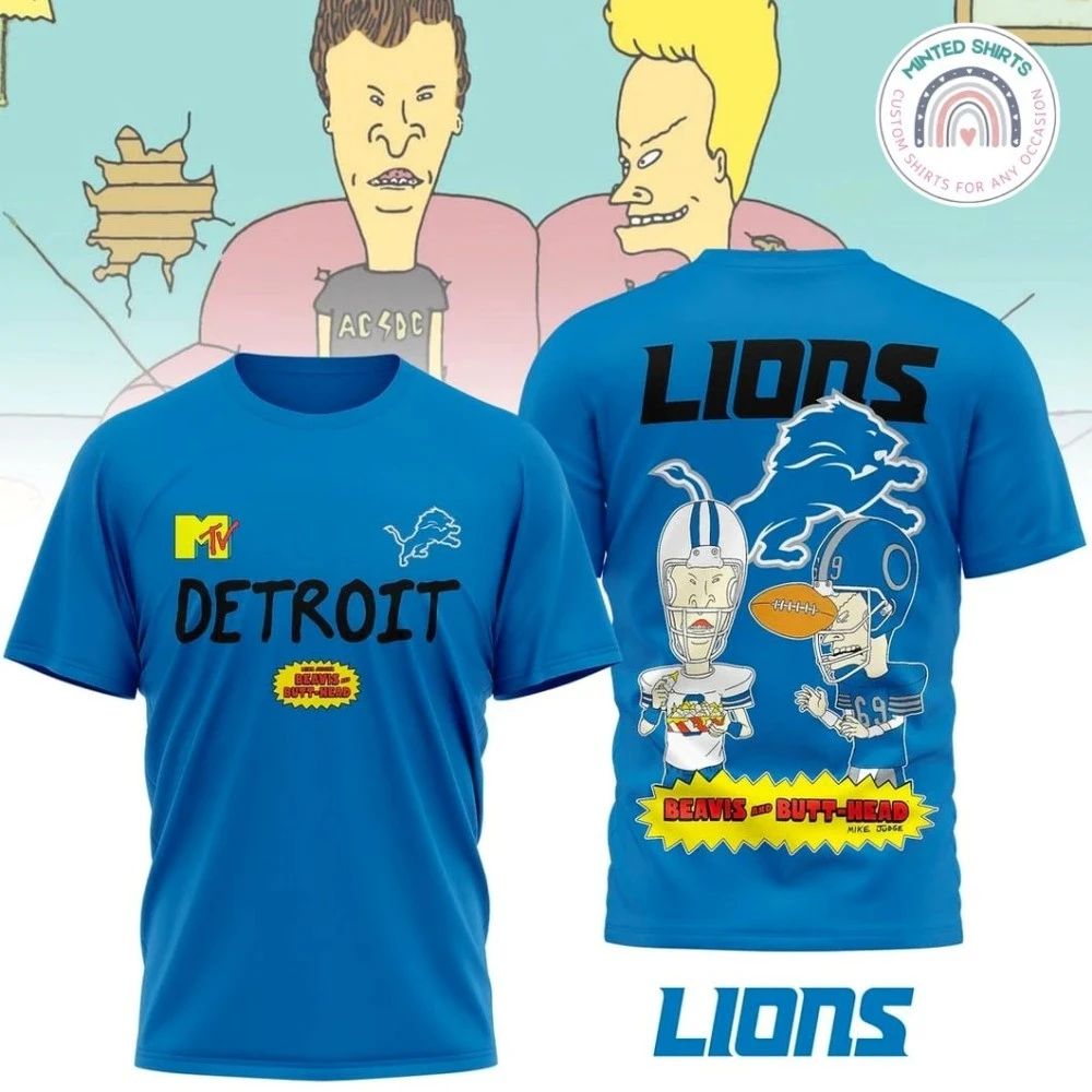 Detroit Lions x Funny Beavis and Butt-Head Edition Shirt