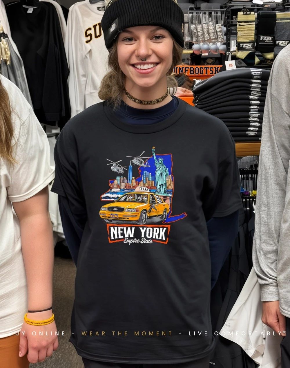 New York Empire State skeleton war shirt