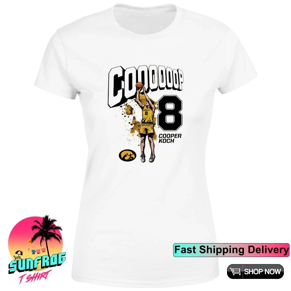 Cooper Koch Iowa Hawkeyes no 8 Illustrated shirt