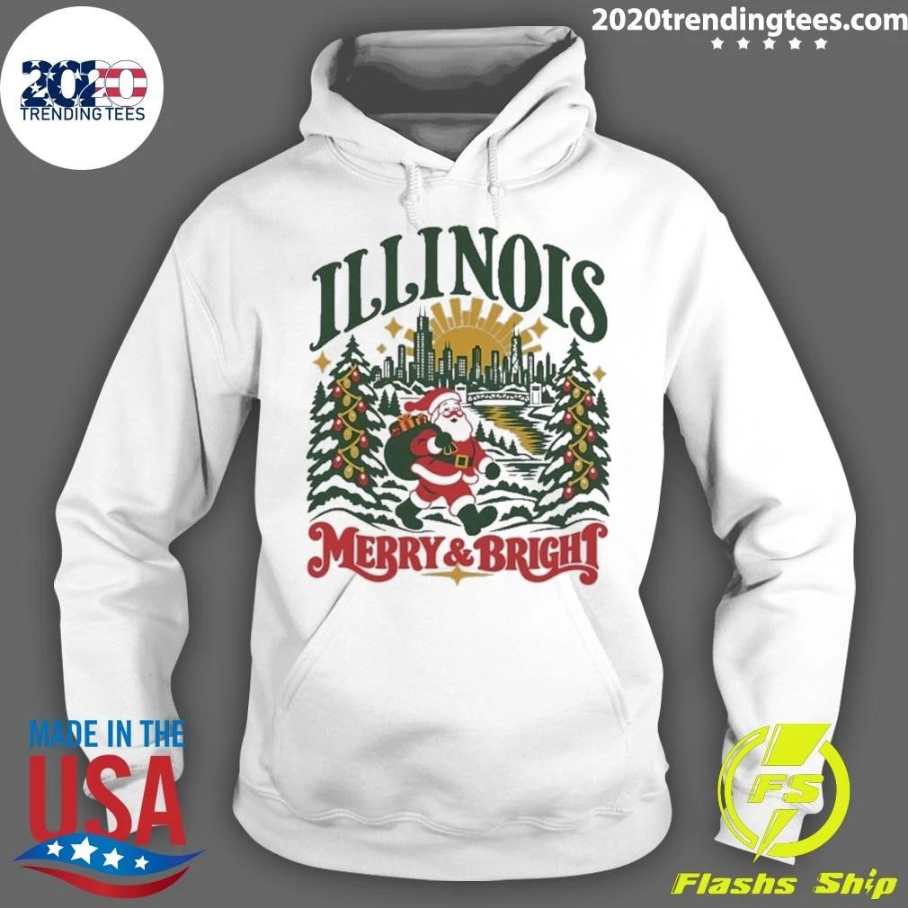 Illinois Merry And Bright Christmas Santa 2026 Shirt