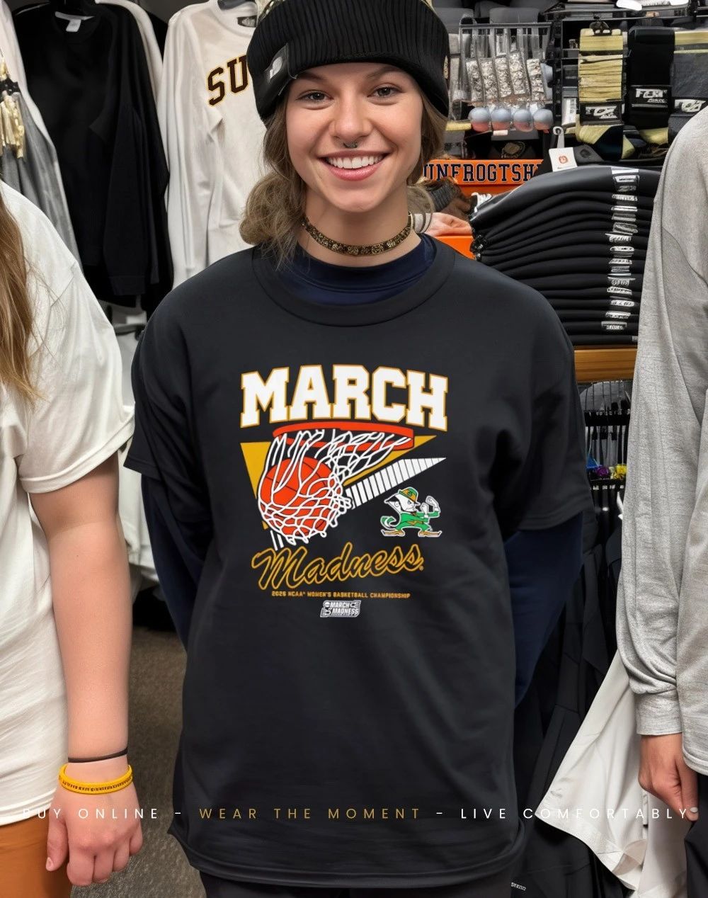 Notre Dame Fighting Irish WBB 2026 March Madness Retro Swish shirt