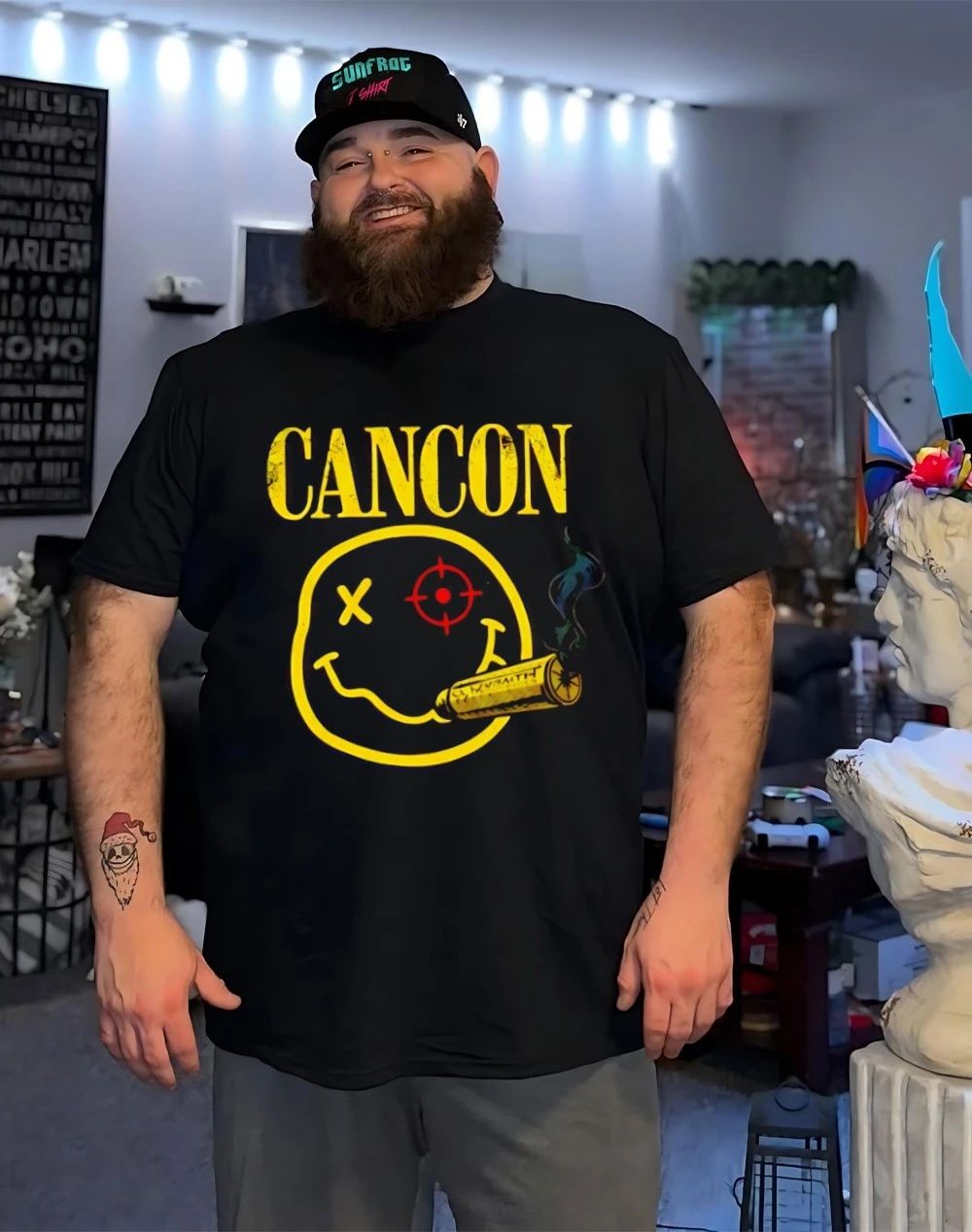 Cancon Smiley smoking shirt