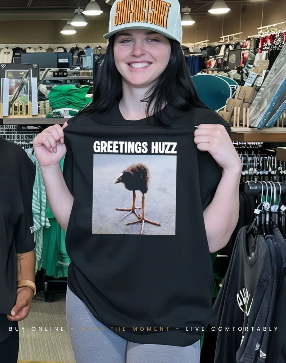 Greetings Huzz Bird shirt