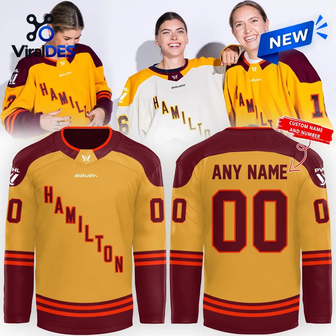 PWHL Hamilton 2026 Customized Hockey Jersey
