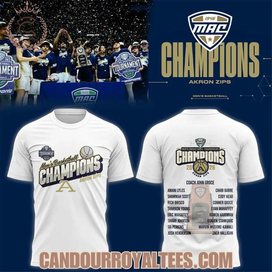 Akron Zips Men’s Basketball 2026 MAC Men’s Basketball Tournament Champions Shirt