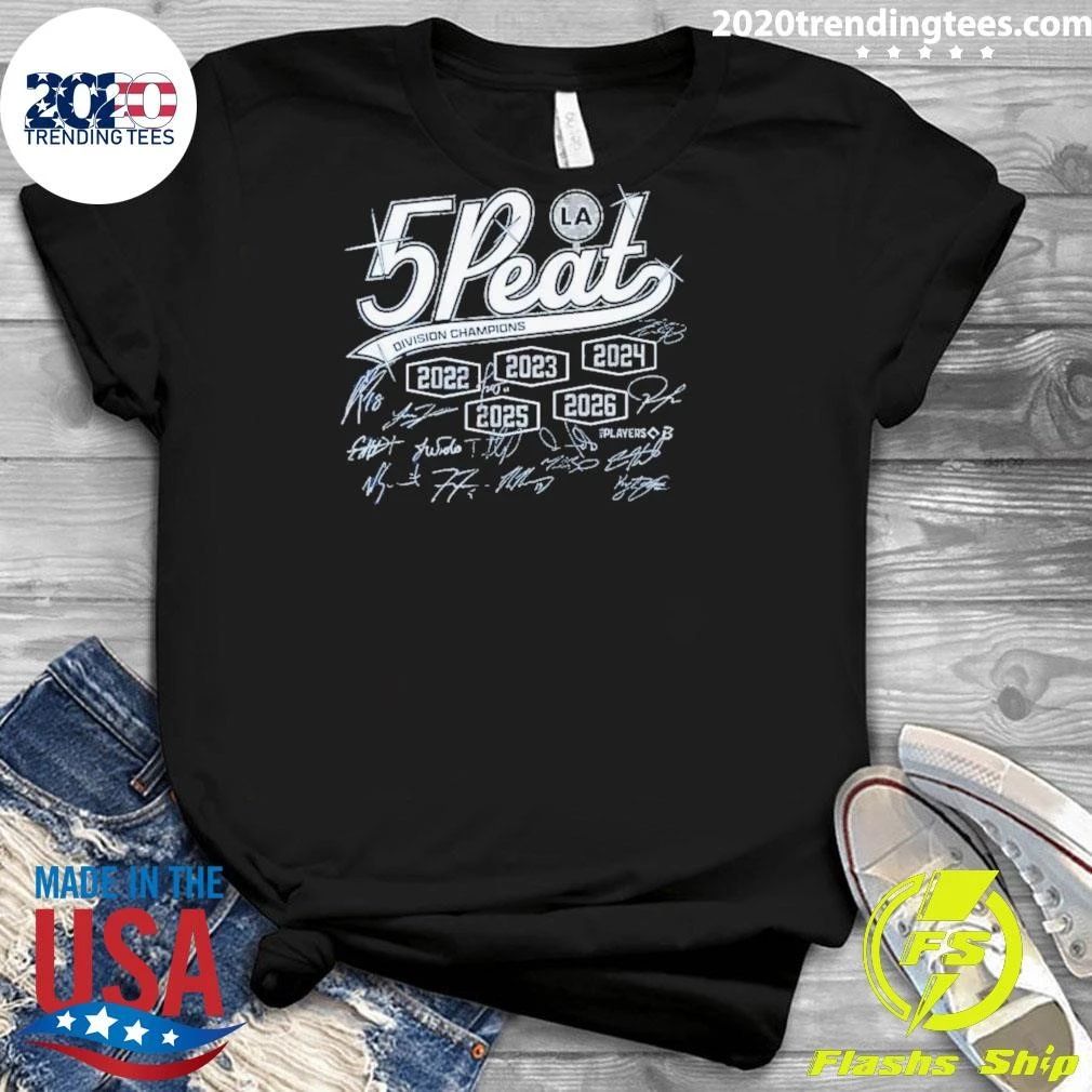 Los Angeles Baseball Division 5 Peat Signature Shirt