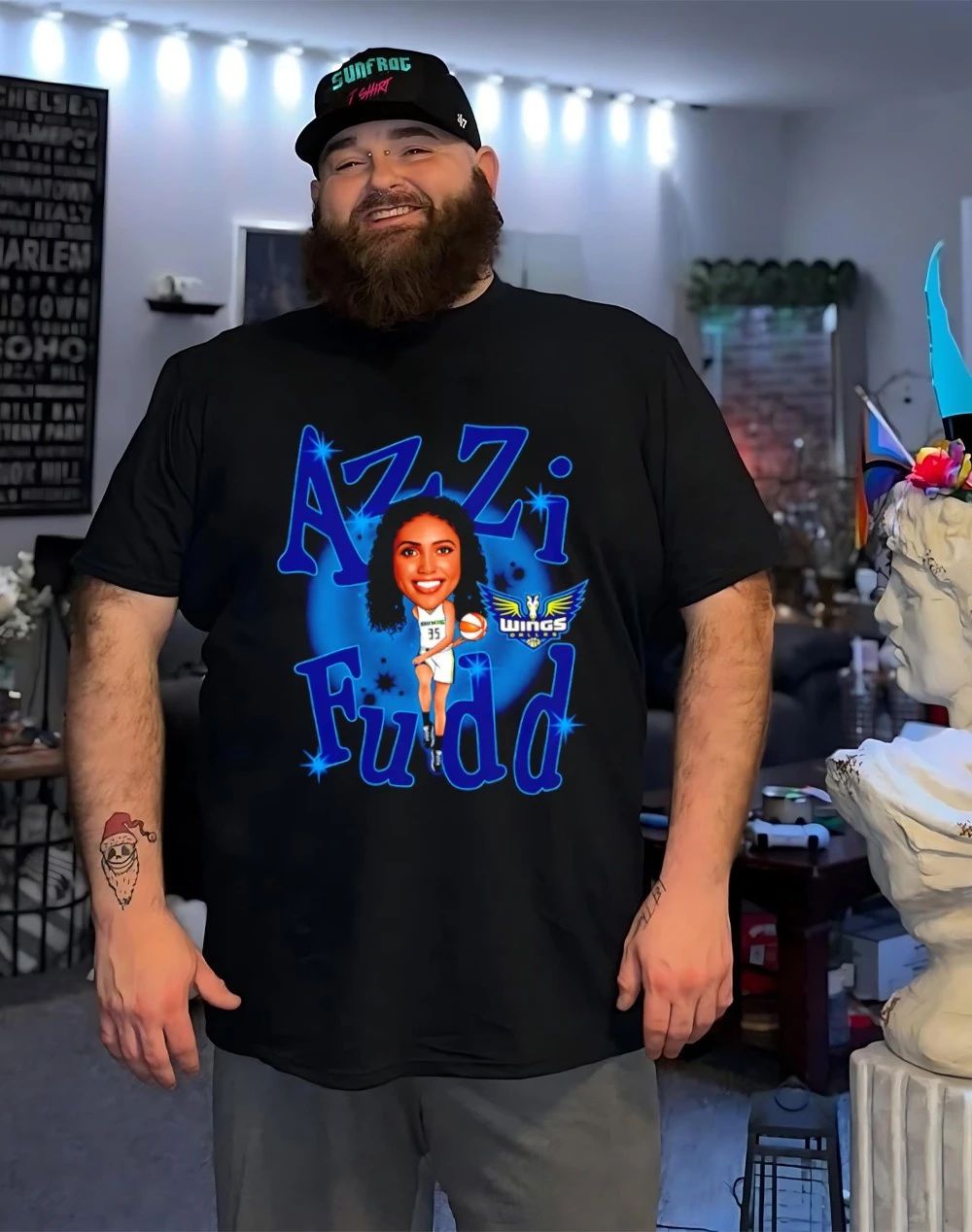 Azzi Fudd Dallas Wings Draft caricature shirt