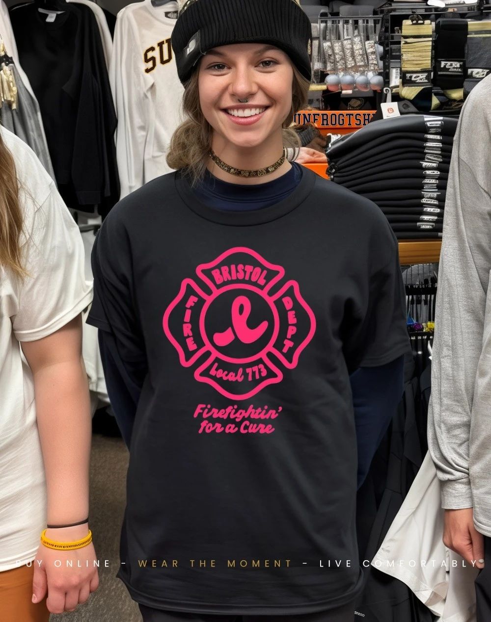 Bristol Fire Dept Local 773 fighting for a cure Breast Cancer shirt