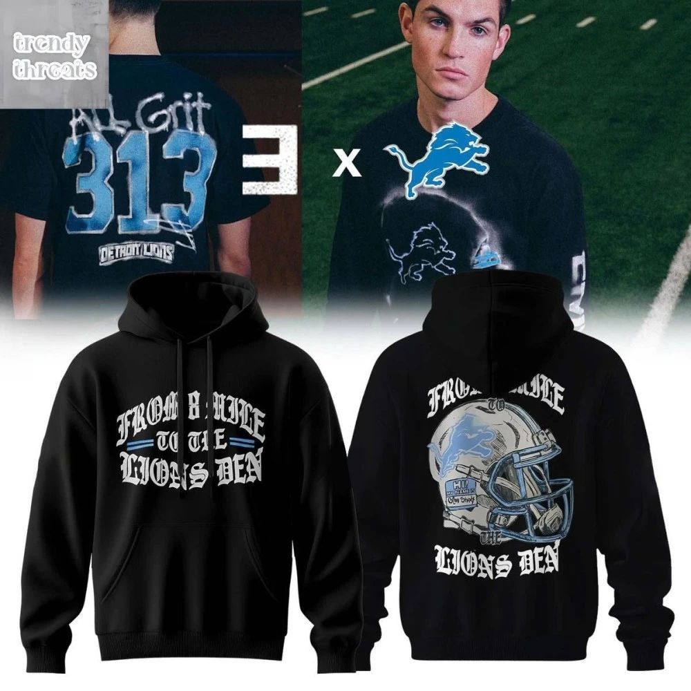 Eminem x Detroit Lions 313 Hoodie Shirt