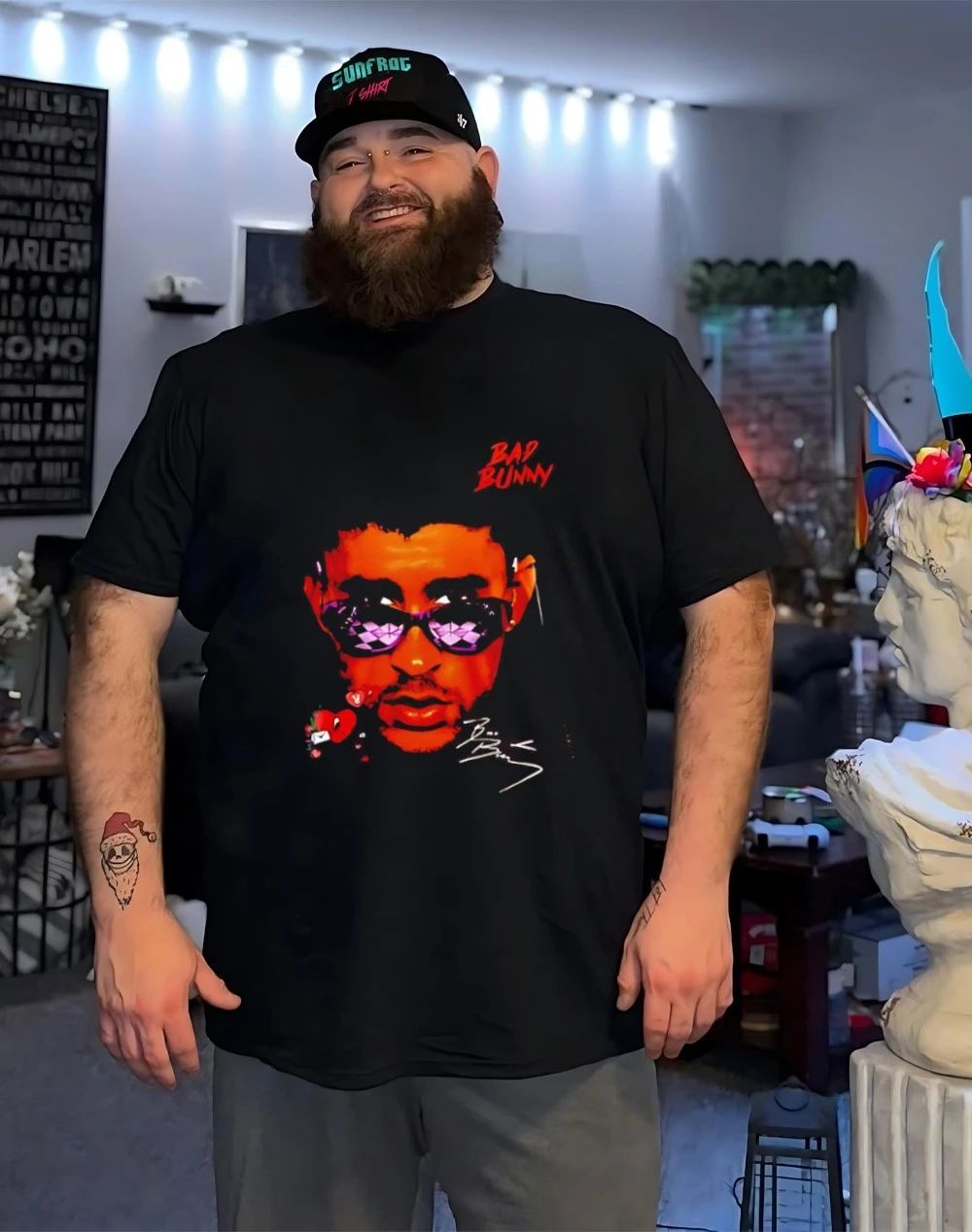 Bad Bunny DeBí Tirar Más Fotos 2026 World Tour big head shirt