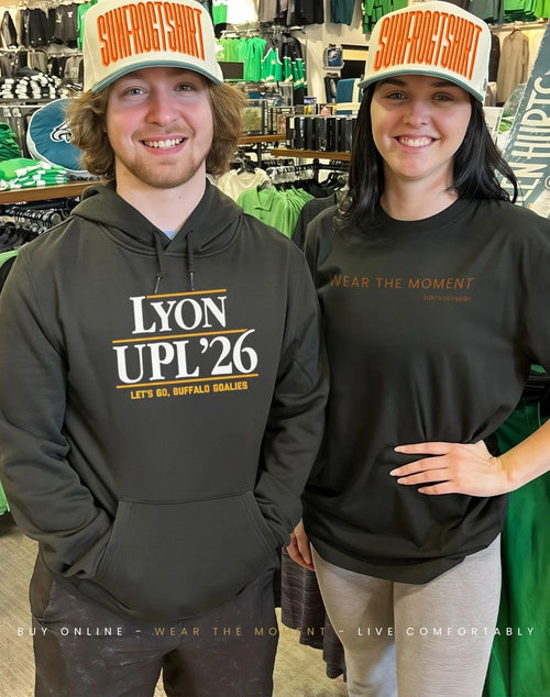 Alex Lyon & Ukko-Pekka Luukkonen Lyon UPL ’26 let’s go Buffalo Goalis hockey shirt