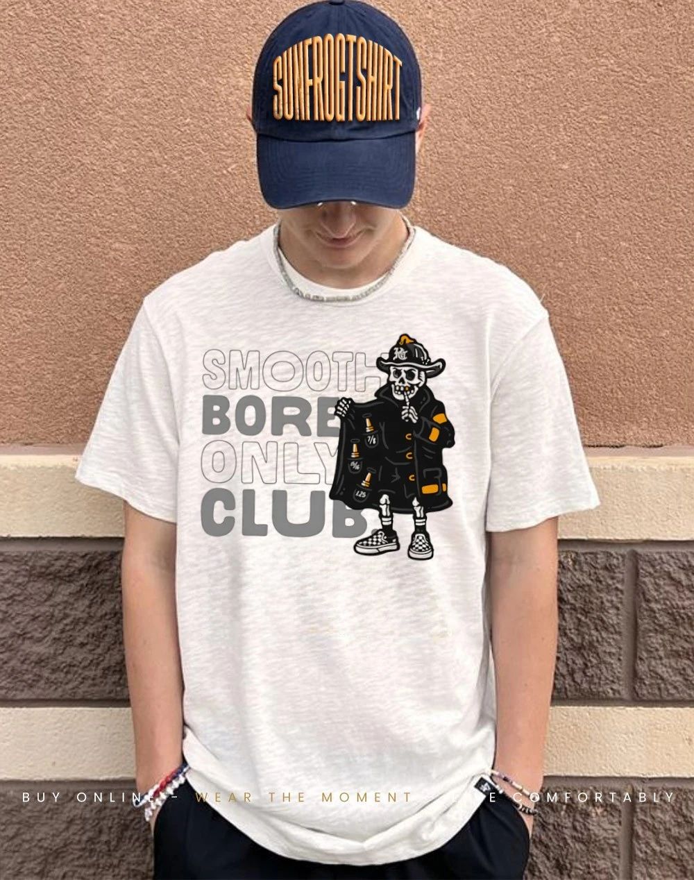 Skeleton firefighter Smoothbore Only Club shirt