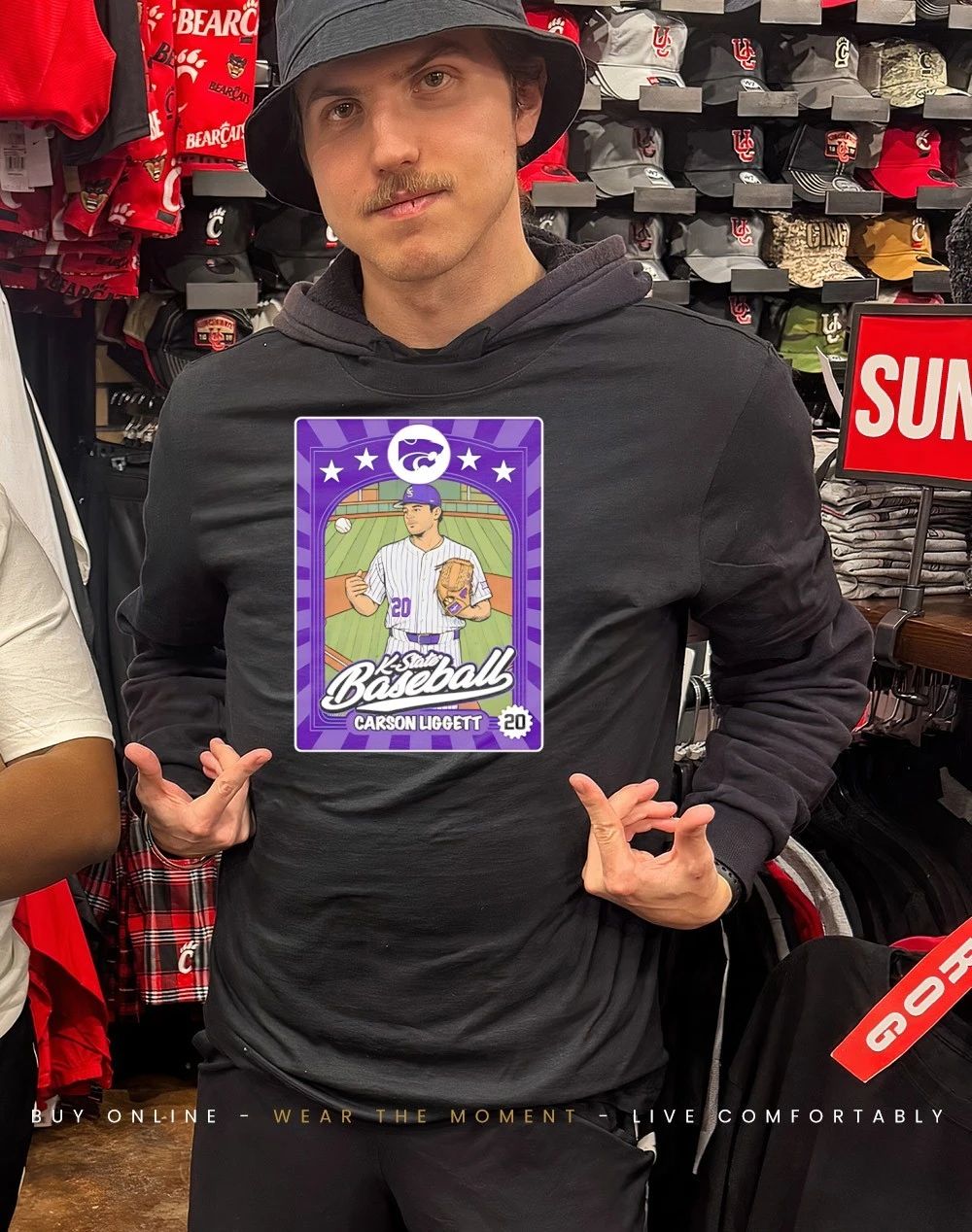 Carson Liggett 20 Kansas State Wildcats baseball card Inspired shirt