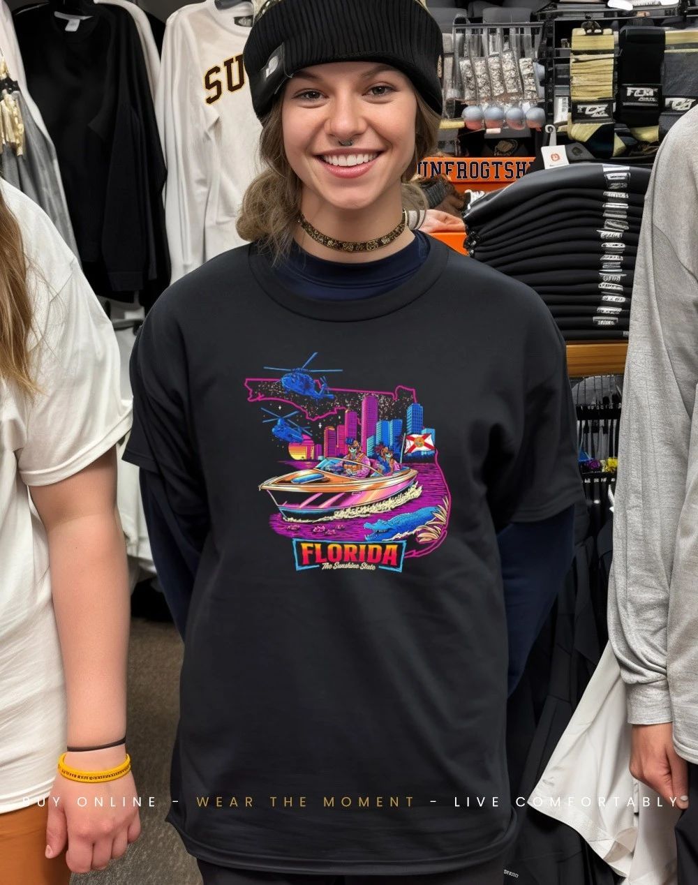 Florida The Sunshine State skeleton war shirt
