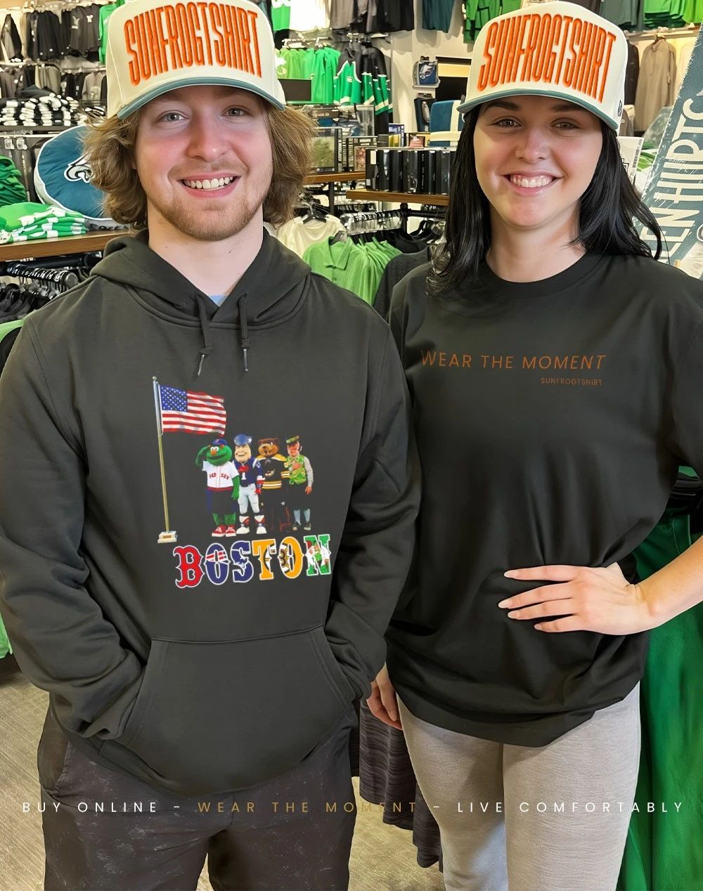 Boston sports mascot salute the flag shirt