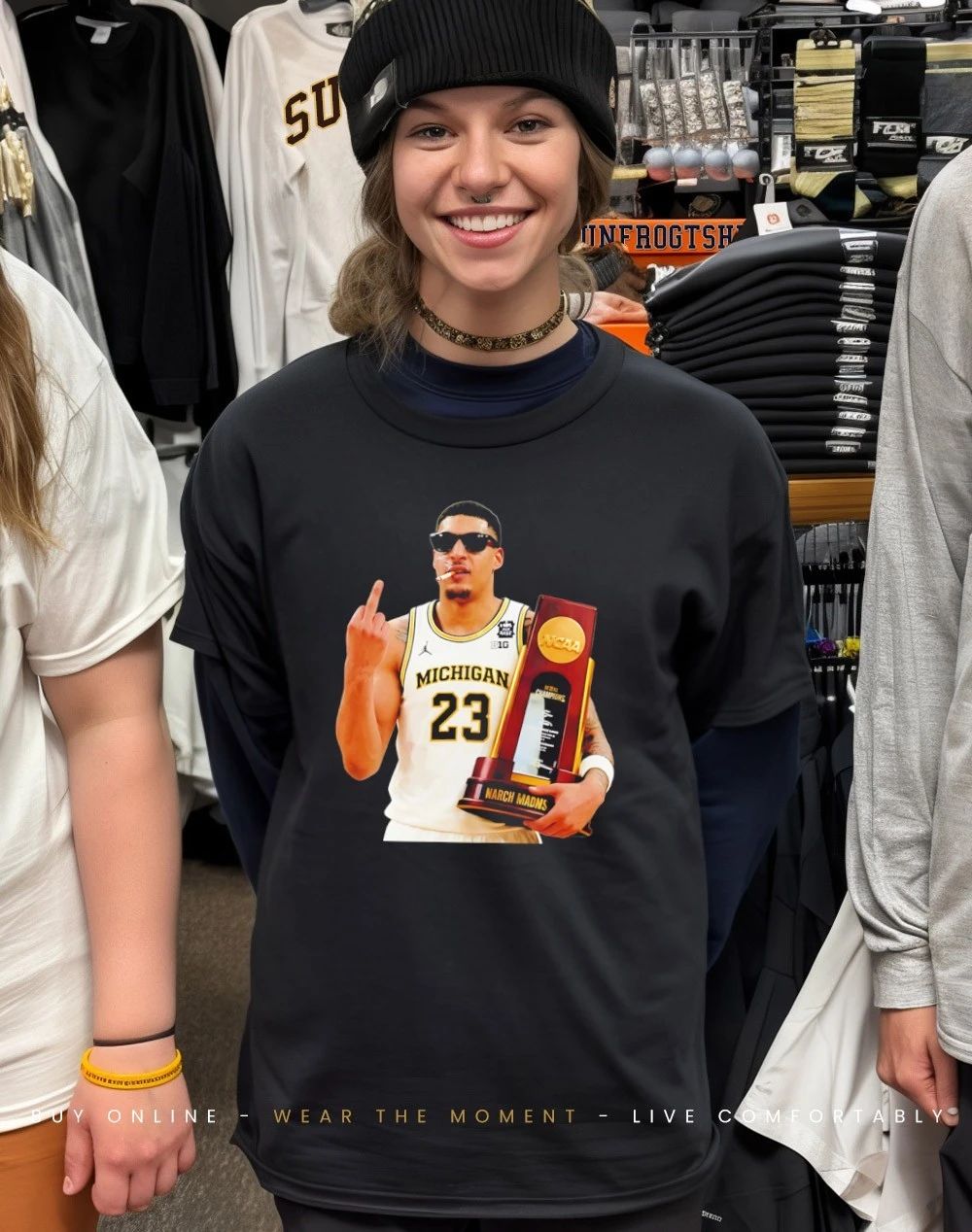 Yaxel Lendeborg Michigan National Champions 2026 Middle finger graphic shirt