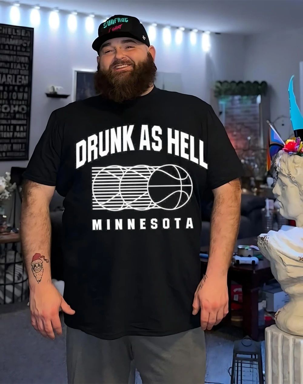 Minnesota Timberwolves drunk as hell Front and Back shirt