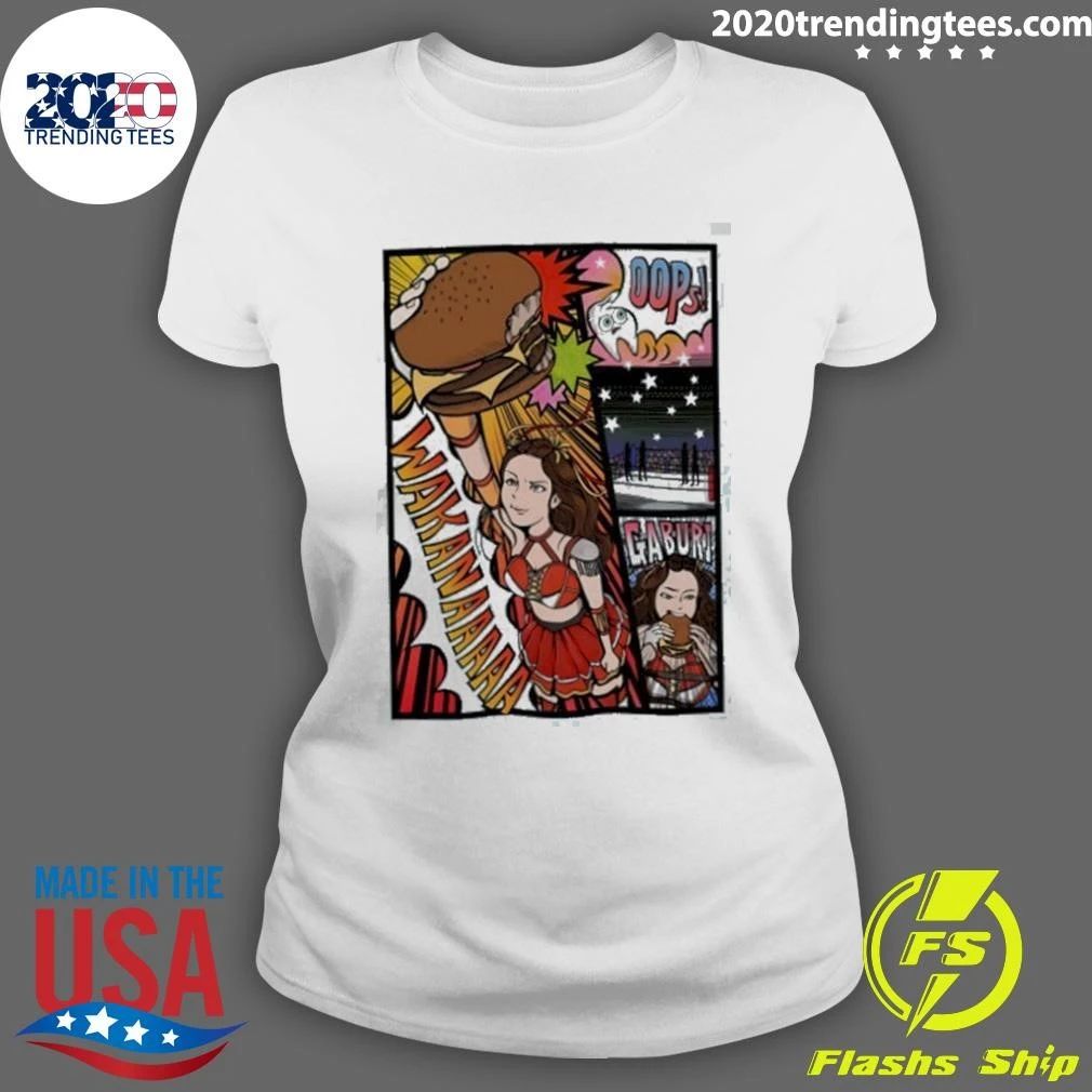 Wakana Pop Art Burger Oops Gaburi Manga Style Shirt