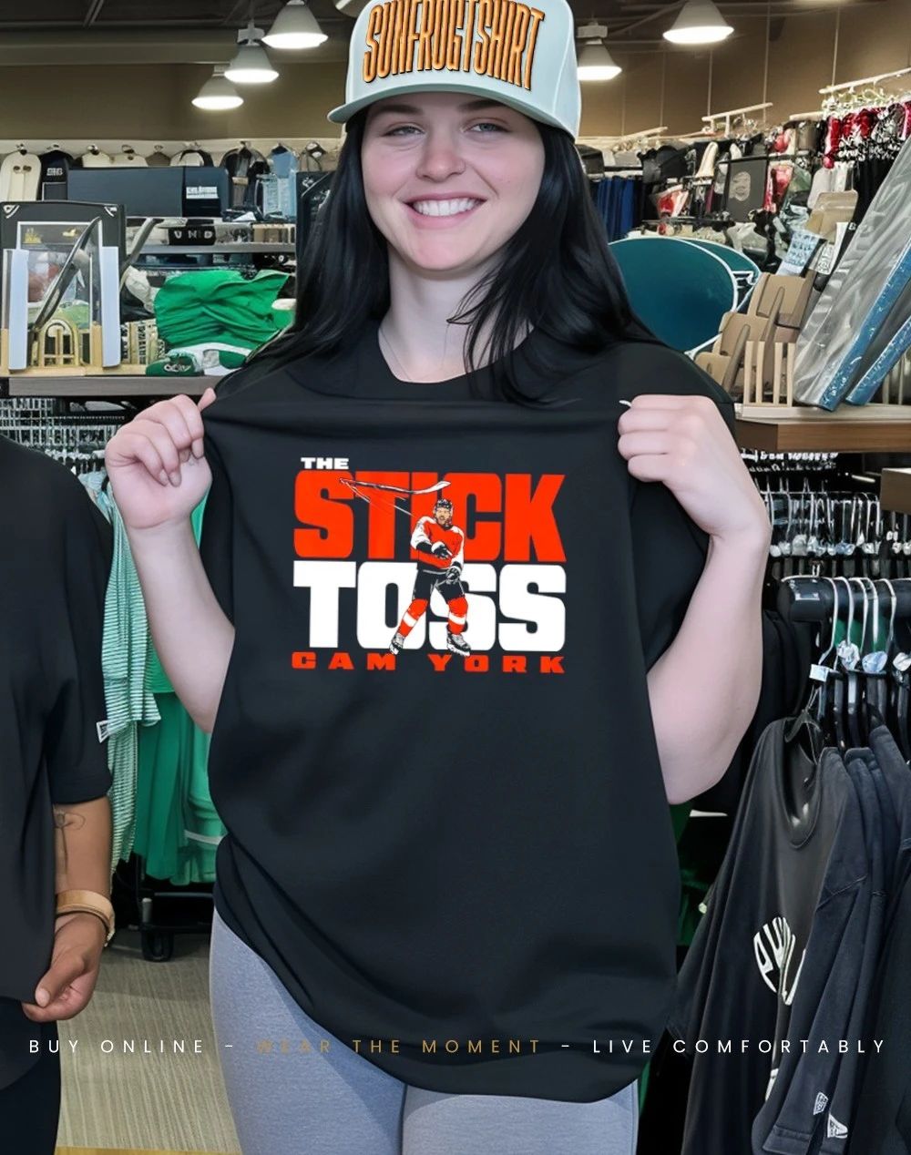 Cam York Philadelphia Flyers The Stick Toss cartoon shirt