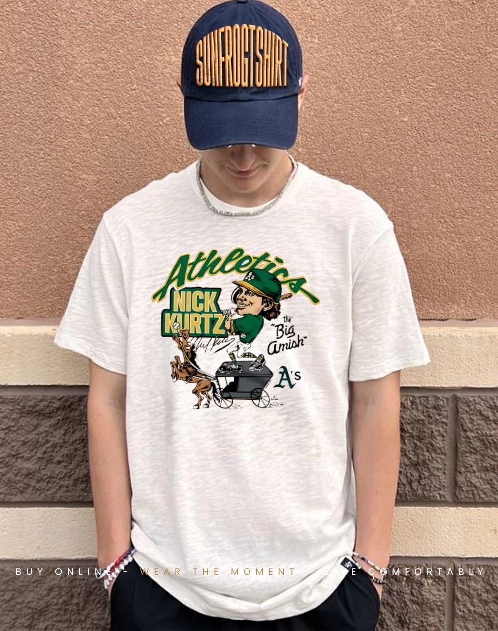 Athletics Nick Kurtz The Big Amish signature caricature shirt