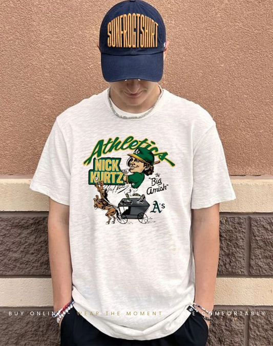 Athletics Nick Kurtz The Big Amish signature caricature shirt
