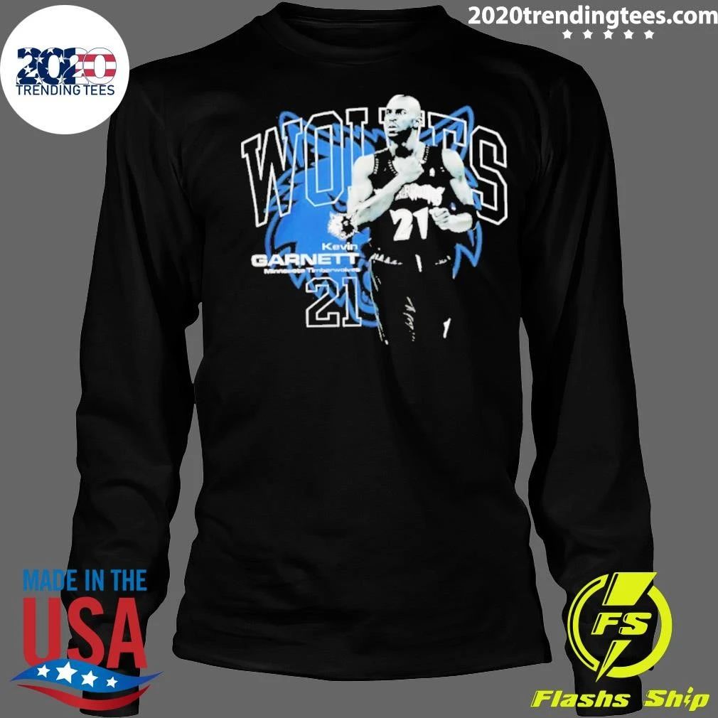 Minnesota Timberwolves Kevin Garnett Number 21 Hardwood Retro Shirt
