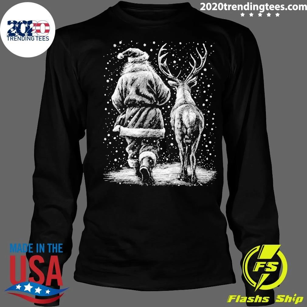 Santa Reindeer Christmas Vintage Sweater Shirt
